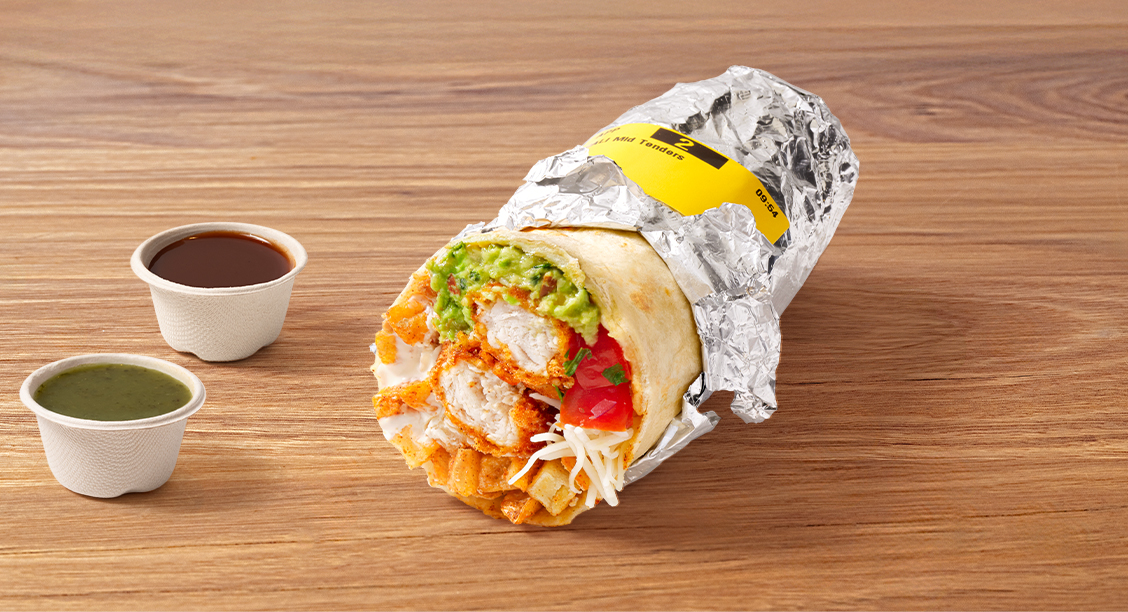 Crispy chicken Cali burrito
